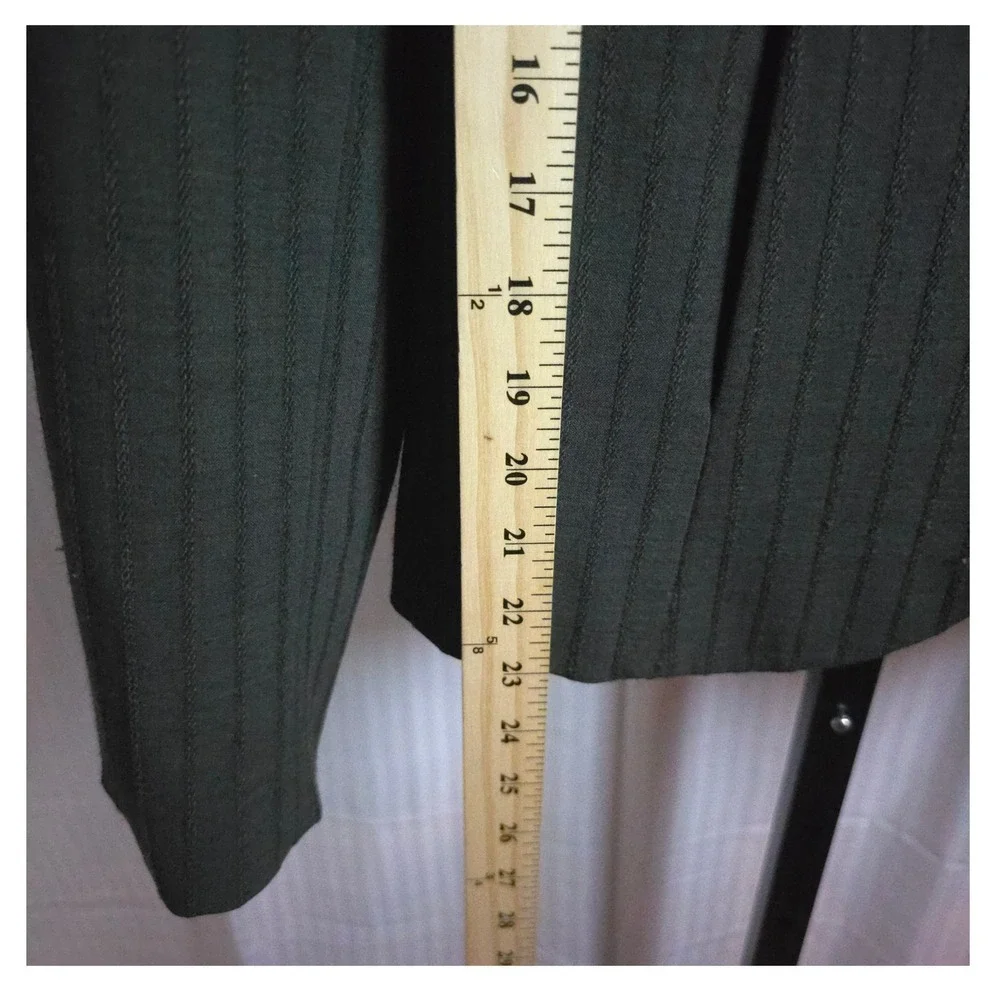Banu Paris‎ Green Pinstripe Cropped Blazer Corset Set Womens Small